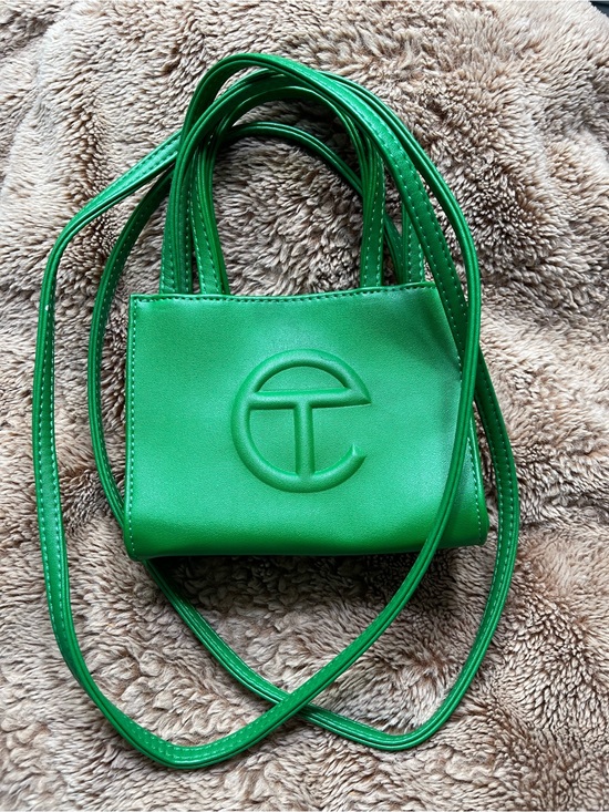 Telfar Handbags - Telfar Mini Tote in Bright Green with Raised Logo